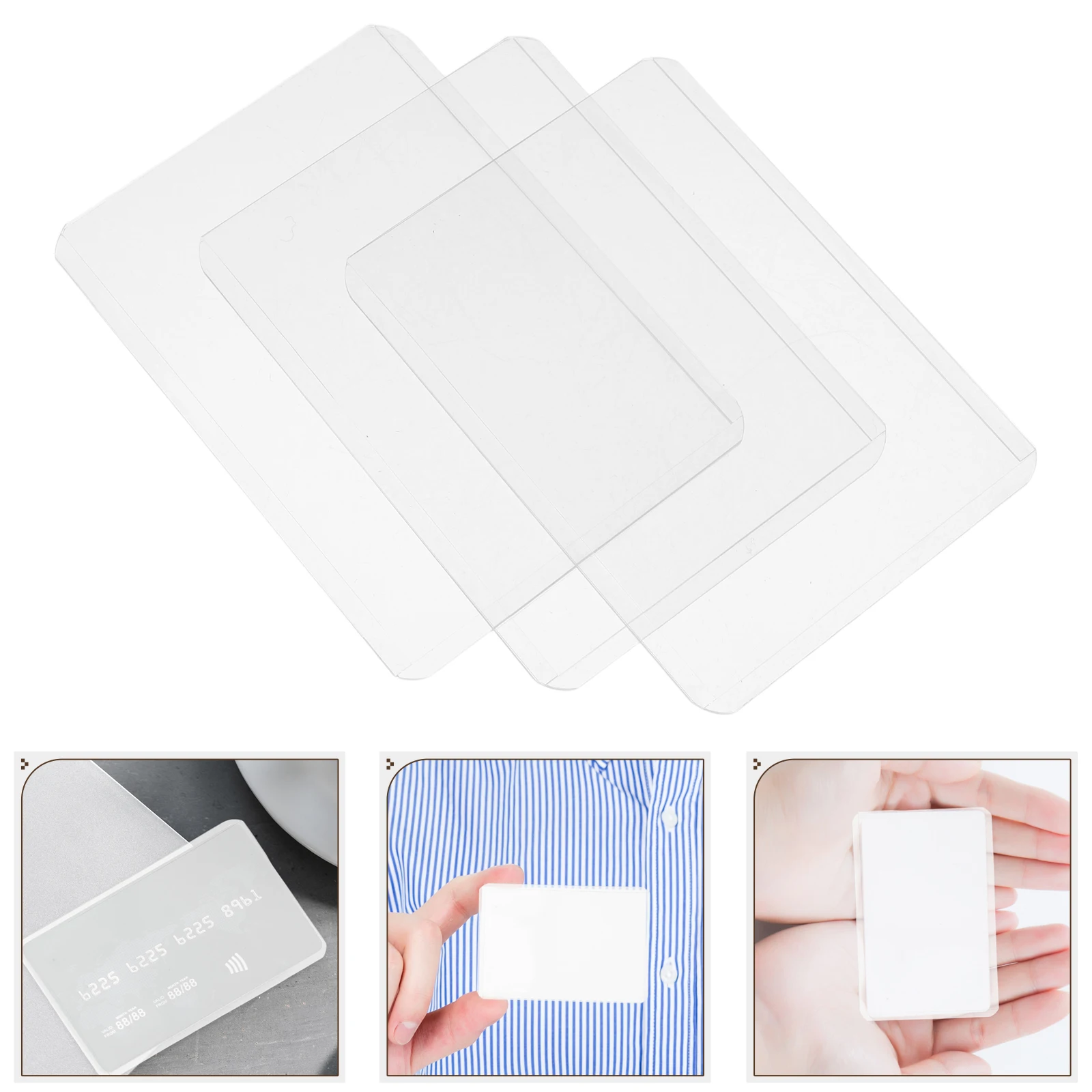 ID Case Clear Plastic Card Holder Covers for Debit Cards Photo Protector Sleeves Badge