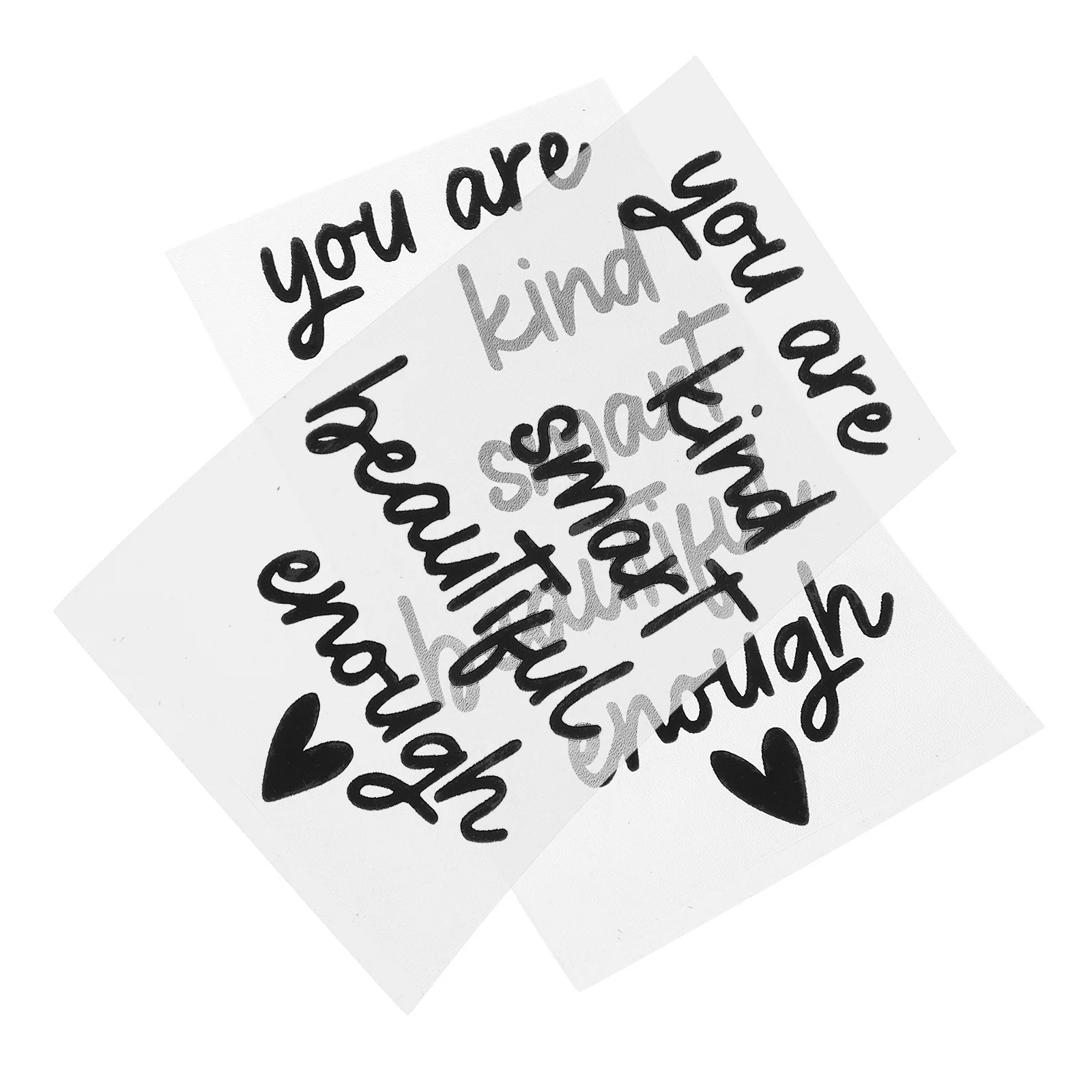 

2pcs Mirror Sticker Inspiration Decals 2 Sheets Black Vinyl Quote Decal For Girls Room Wall Art Affirmation Decor