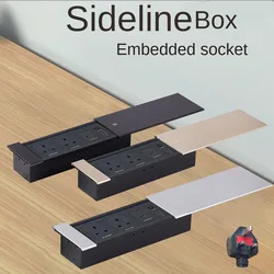 MANLEIKE Table Hidden Socket Multifunctional Sliding Cover Desktop Socket Office Conference Socket With Network,USB,Type-c,Hdmi