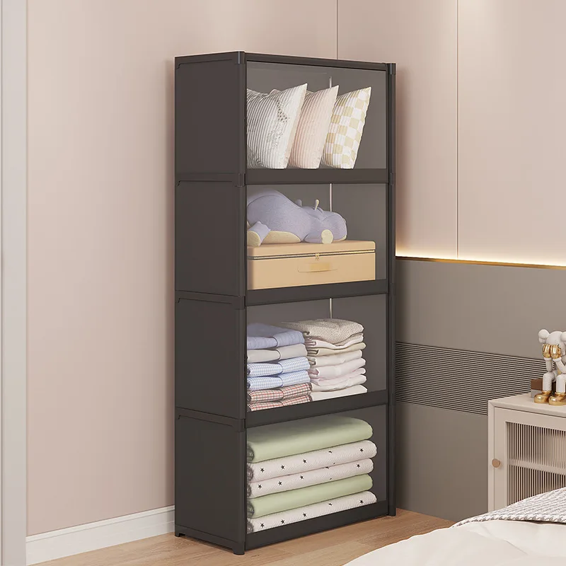 Simple wardrobe household bedroom assembly clothes storage cabinet rental room dust storage cabinet strong and durable
