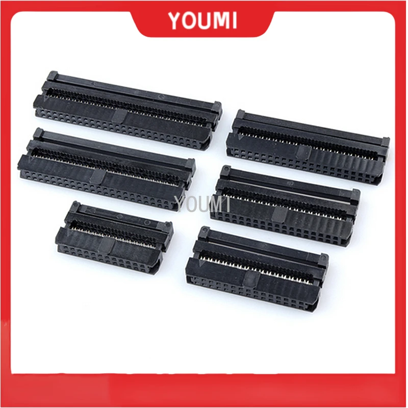 5Sets 2.0 FC-6-50Pin 8P 10P 12P 14P IDC Socket Pin Dual Row Pitch 2.0mm IDC Connector Cable Socket Plug Ribbon Cable Connector