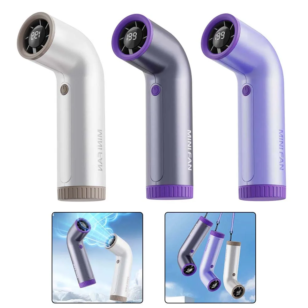 199 Speed Fan Digital Display Fan Abs Material Compact Size Convenient Charging Customizable Airflow Lightweight Design