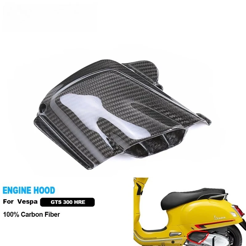 

2025 Newest AKOSO Uv-Protection Coat Fairing Motorcycle Carbon Fiber Engine Hood For Vespa GTS 300 HRE