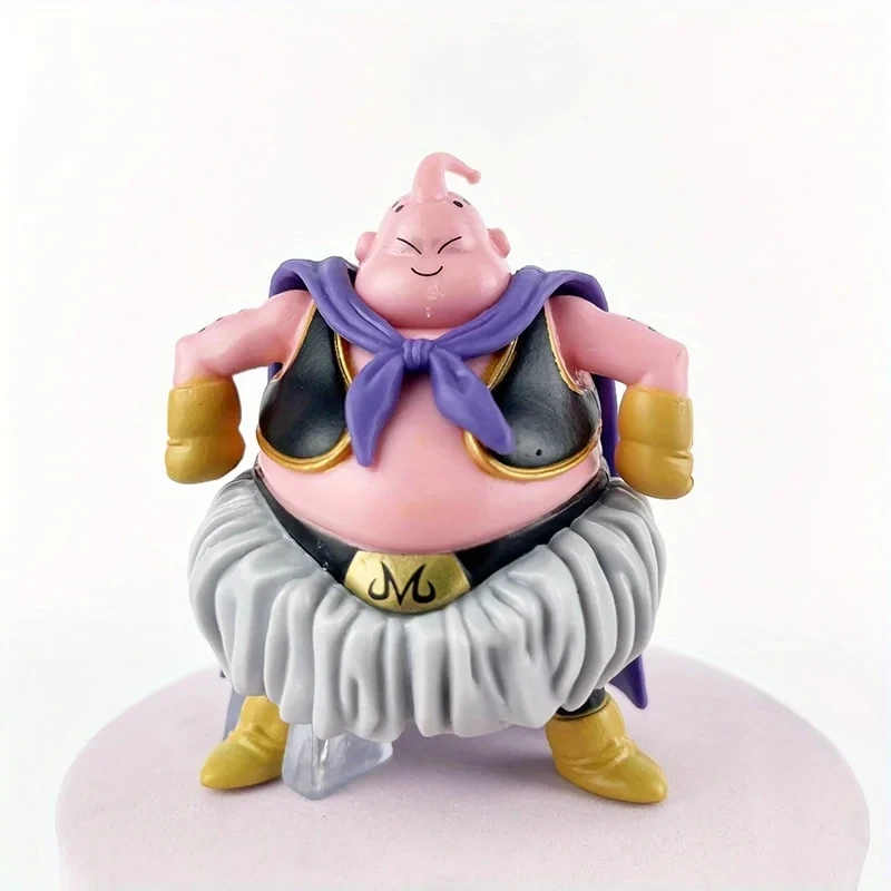 Bandai 8cm Anime Dragon Ball Goku Buu Figure Fat Super Buu Figurine PVC Action Figures Statue Model Doll Collection Toy Gift Kid