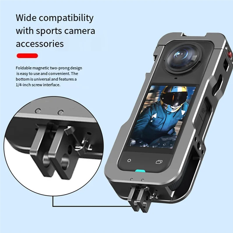 【البيع الساخن!】قفص إطار واقي لـ Insta360 X5 مع حافظة مثبتة على الحذاء البارد لملحقات كاميرا Insta 360 X5