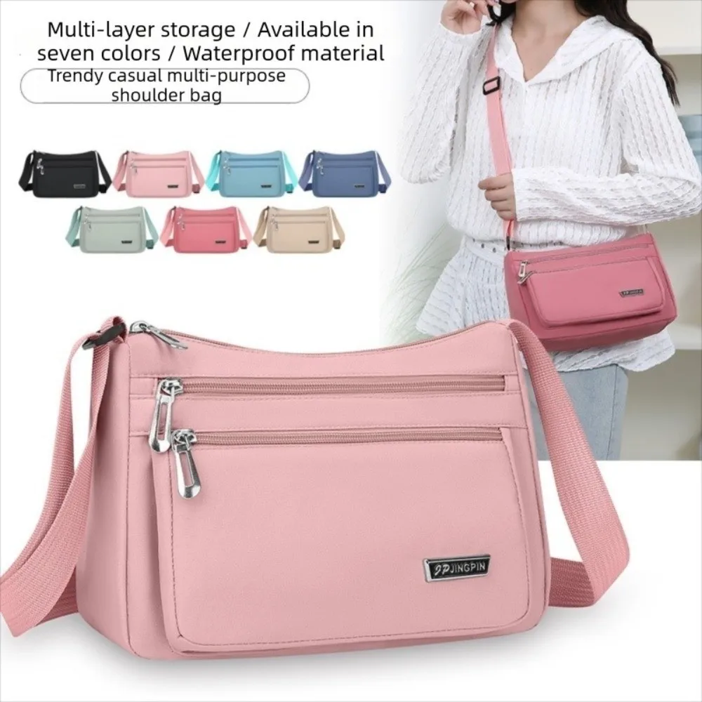 Multi-Layer Multiple Compartments Crossbody Bag Lightweight Waterproof Shoulder Messenger Bag Multi-Functional Large Capacity