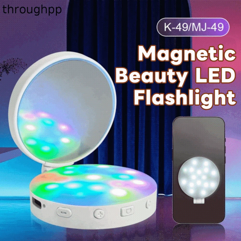 

3000-6500K Portable Mini Fill Light Magnetic Attraction 360° Adjustable Angle Pocket Photography Light Three-color/RGB LED