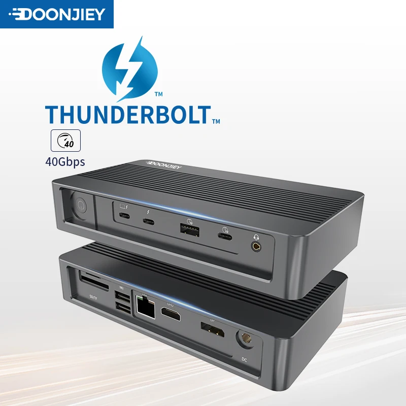 Thunderbolt 4 40 Gbps PD 100W USB 4.0 3.2 & 3.1 Type C Hub 12-in-1 Intel Certified Multi-Docking Station in Stock