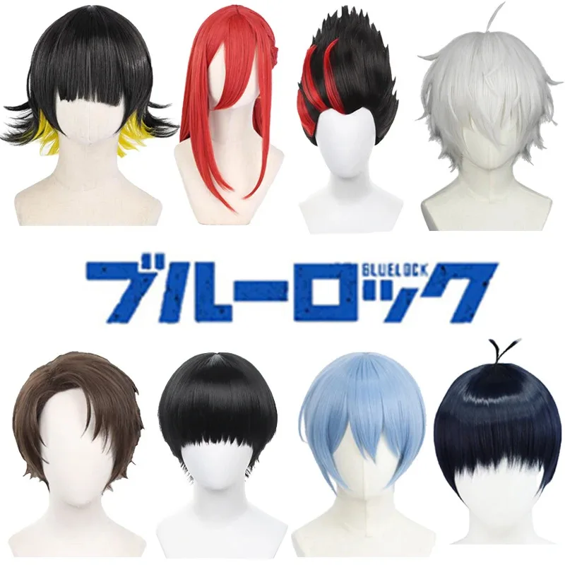 أزياء ليلي 123 بلو لوك أنيمي التأثيرية شيجيري باشيرا إيساجي ريو رين ناجي هيوري يوكيميا نيكو شورت تي شيرت تخزين شعر مستعار أزرق