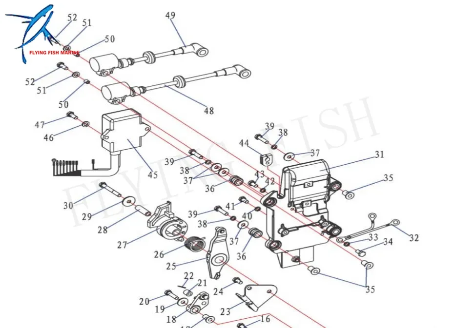 Motor de barco 30f-01.02.07.00 bobina de ignição assy para motor de popa hidea 2 tempos 30hp 25hp 30f 25f, estilo curto