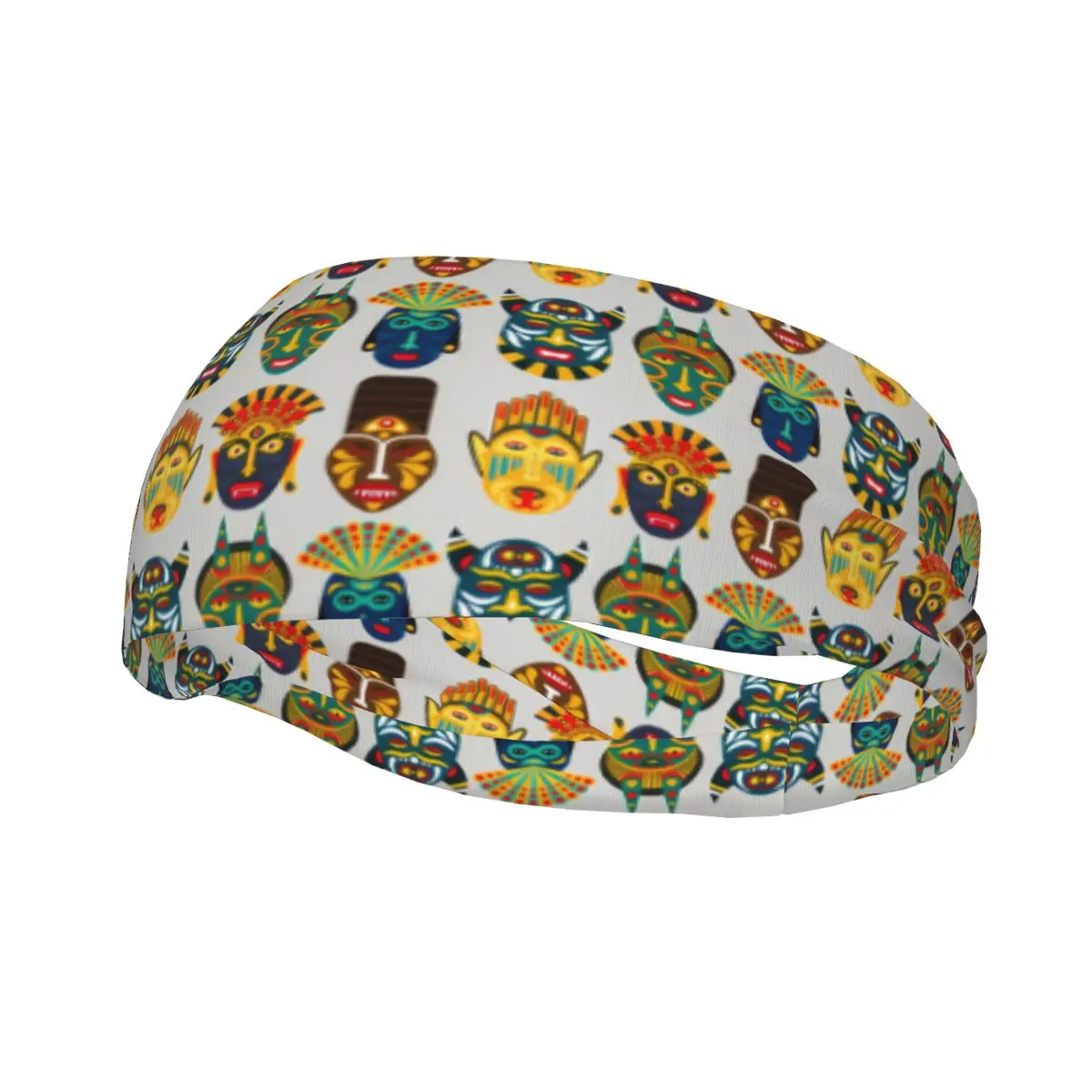 

Headband Ethnic Masks African Tribal Print Headwrap Hairband for Tennis Gym Fitness Headwear Hair Accessories