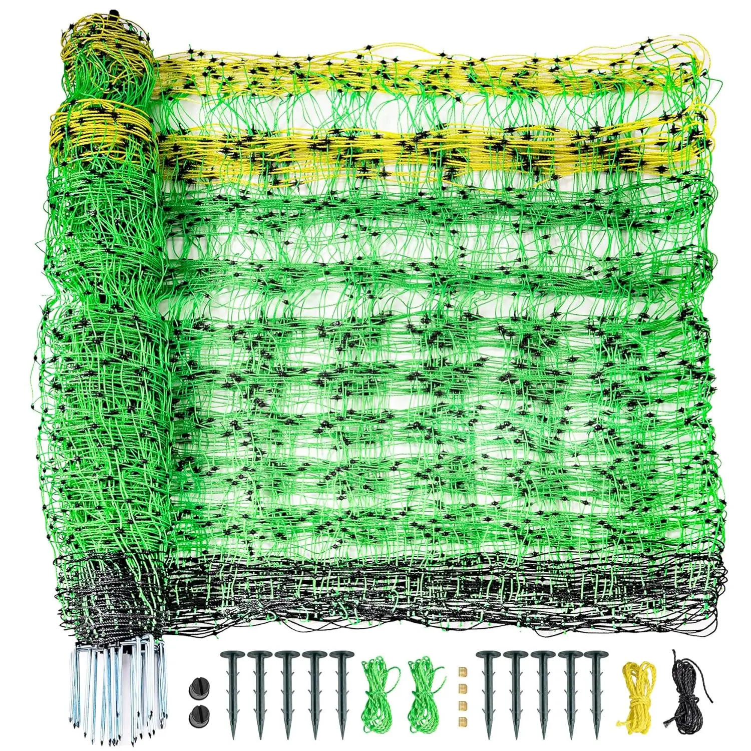 Red de cerca eléctrica portátil de 35,4 pulgadas de alto x 164' de largo para ganado, cabras, ovejas, hogares, perros, patios traseros, granjas y jardines