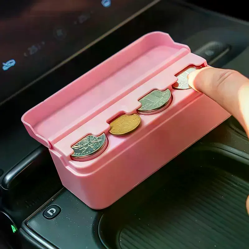 1Pcs Home Dual Purpose Change Box Car Coin Small Storage Coins Purse Euro Dispenser Holder Case Wallet Holders Money Boxes