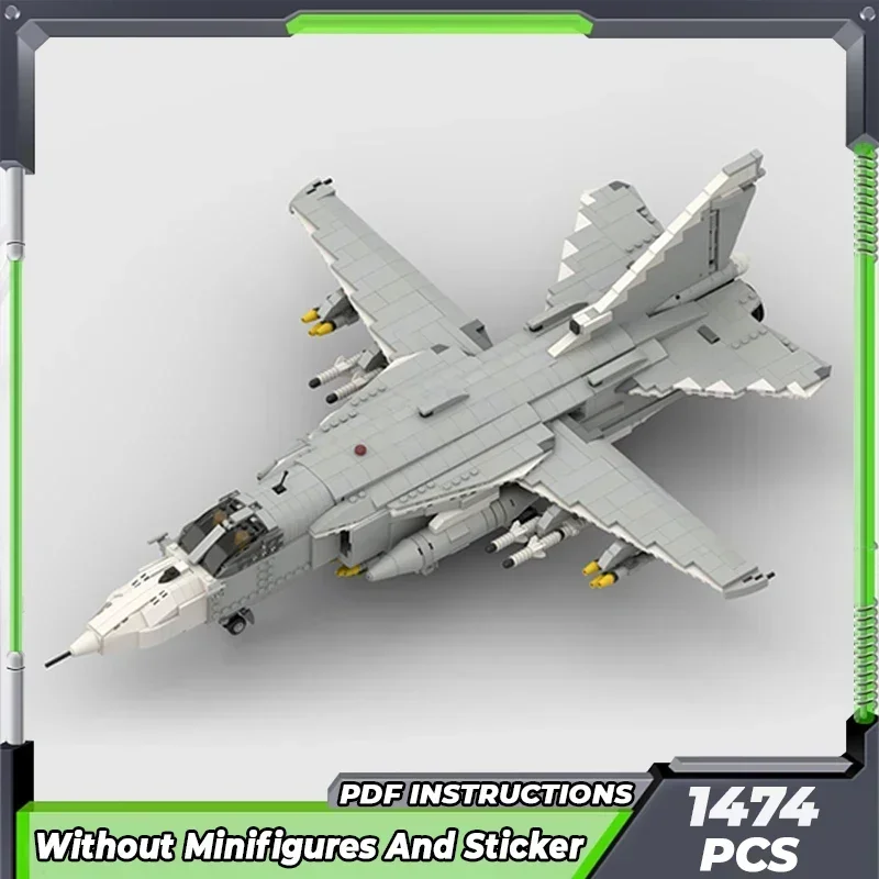 Bloques de construcción Moc militar Sukhoi Su-24 escala 1:34 tecnología de combate bloques modulares regalos juguetes para niños DIY conjuntos de montaje