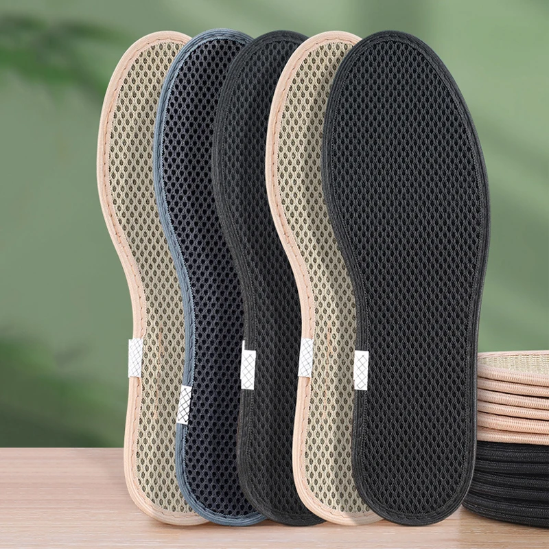Bamboo Charcoal Sweat Absorption and Odor Prevention Insole, Summer Thickened Breathable and Shock-absorbing Sports Insole