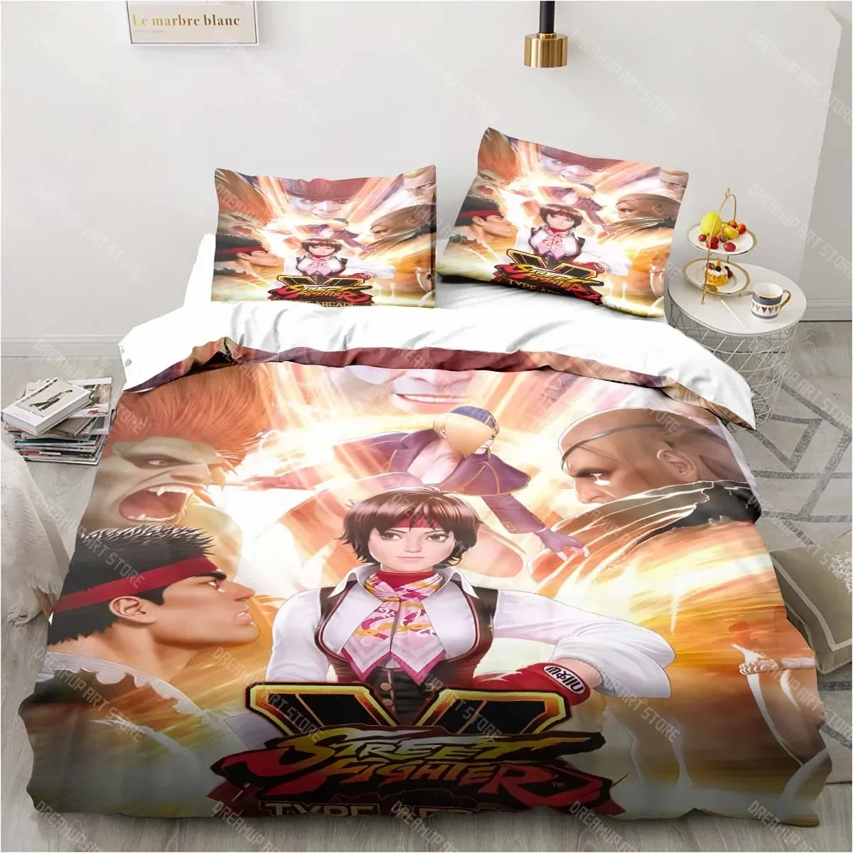 2026 3D Street Fighter Retro Game Bedding Pillowcase Quilt Cover Single Piece Bedding Three-piece Set Single And Double Bedsprea
