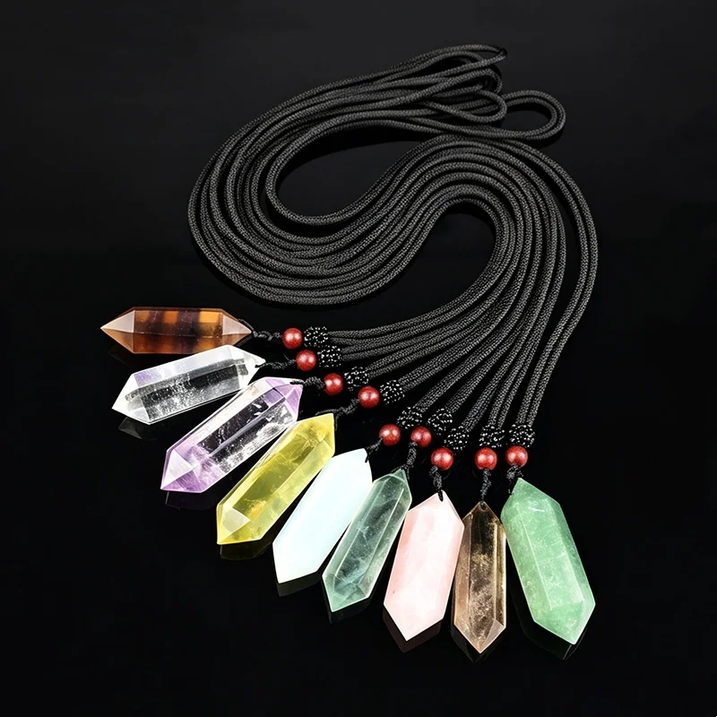 1pc Natural Crystal Stone Double Point Ornaments Mineral Specimen Decorative Collection Craft Gift