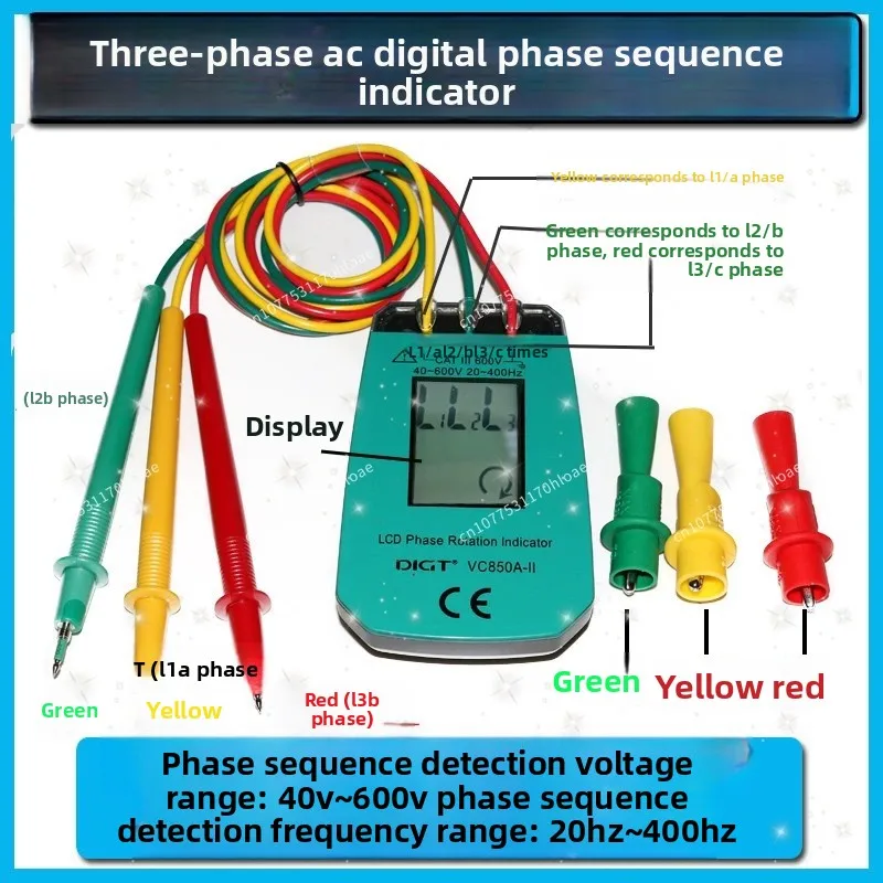 VC850A--II Digital Display Phase Sequence, Phase Tester, Phase Sequence Meter