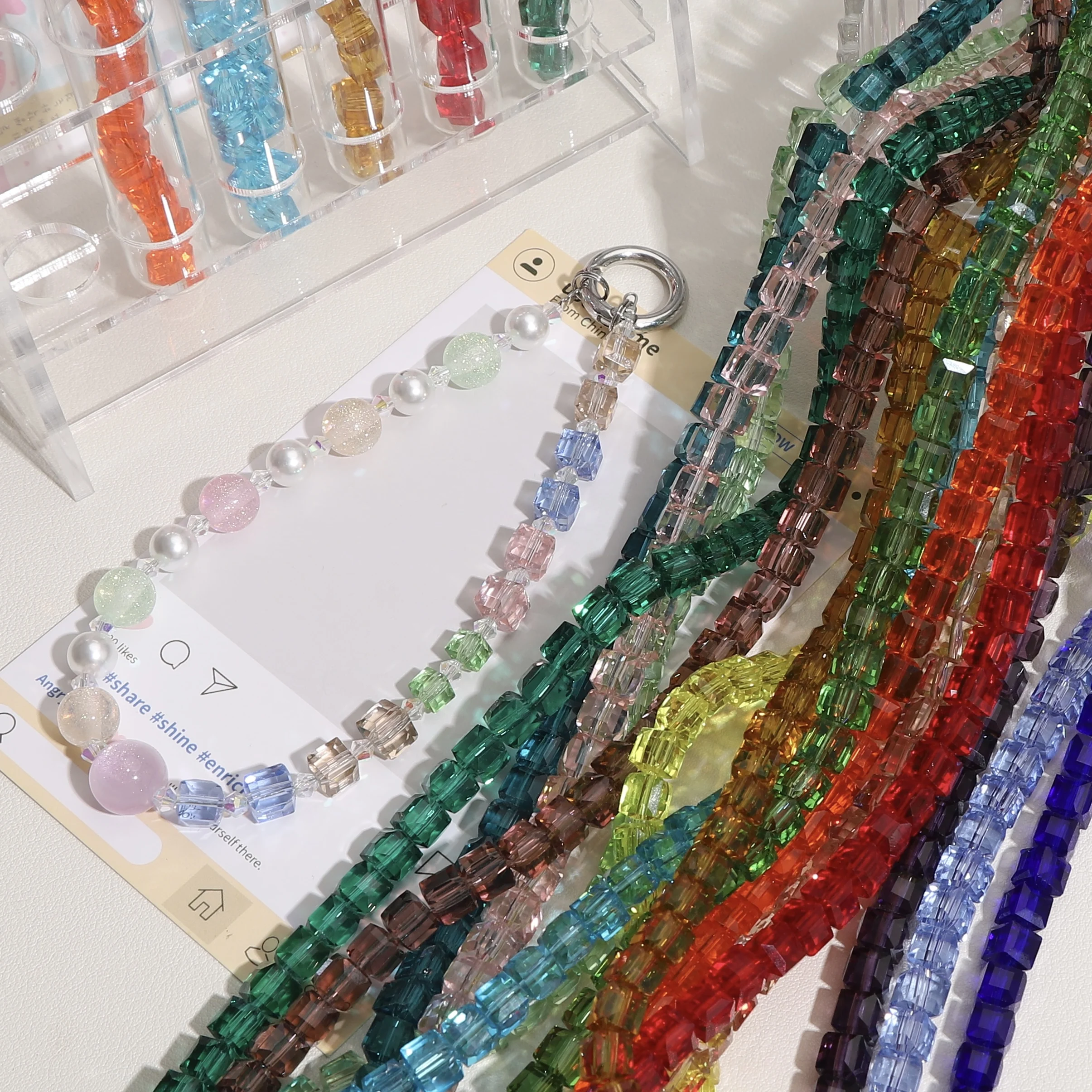 Os recém-chegados 10/20 pçs 6/8mm quadrado facetado contas de cristal vidro solto espaçador cubo contas para fazer jóias diy acessórios