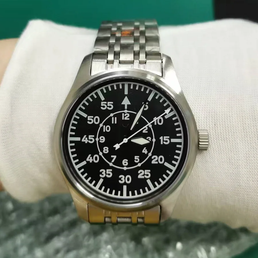 الياقوت كريستال Vh31 الرجال الساعات فاز كوارتز ساعة السباحة مقاوم للماء 5Bar 316L الفولاذ المقاوم للصدأ خمر الطيار الرجال ساعة