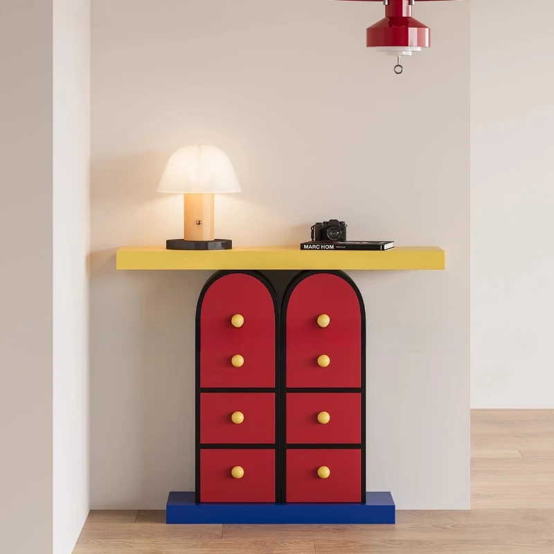 

Italian light luxury creative contrasting color art desk case model house aisle corridor multi-functional storage entrance