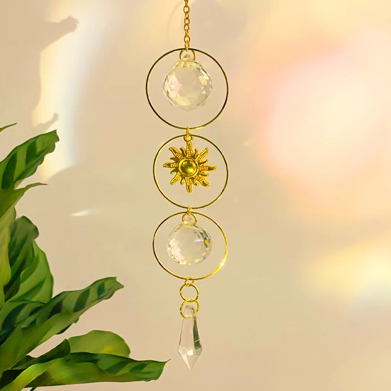 Sun Wind Chime Prism Light Sun Catcher Handmade Jewellery Decor Garden Hanging Pendant Ornament Window Wall Curtain Fairy Decor