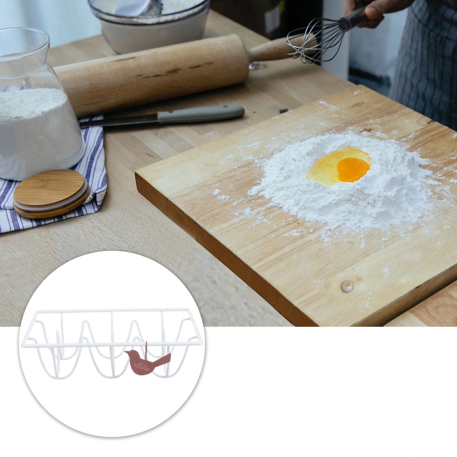 

Holder Rack Compact Eco- Storage Tray Kitchen Organizer Non-Slip Egg Container Case Dispenser