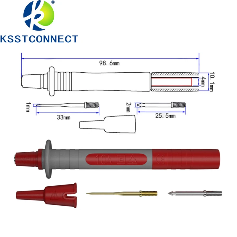 Multimeter Test Lead Kit With Wire Piercing Probes 4mm Banana Plug Puncture Hook Probes Set For Electronics 1000V/20A