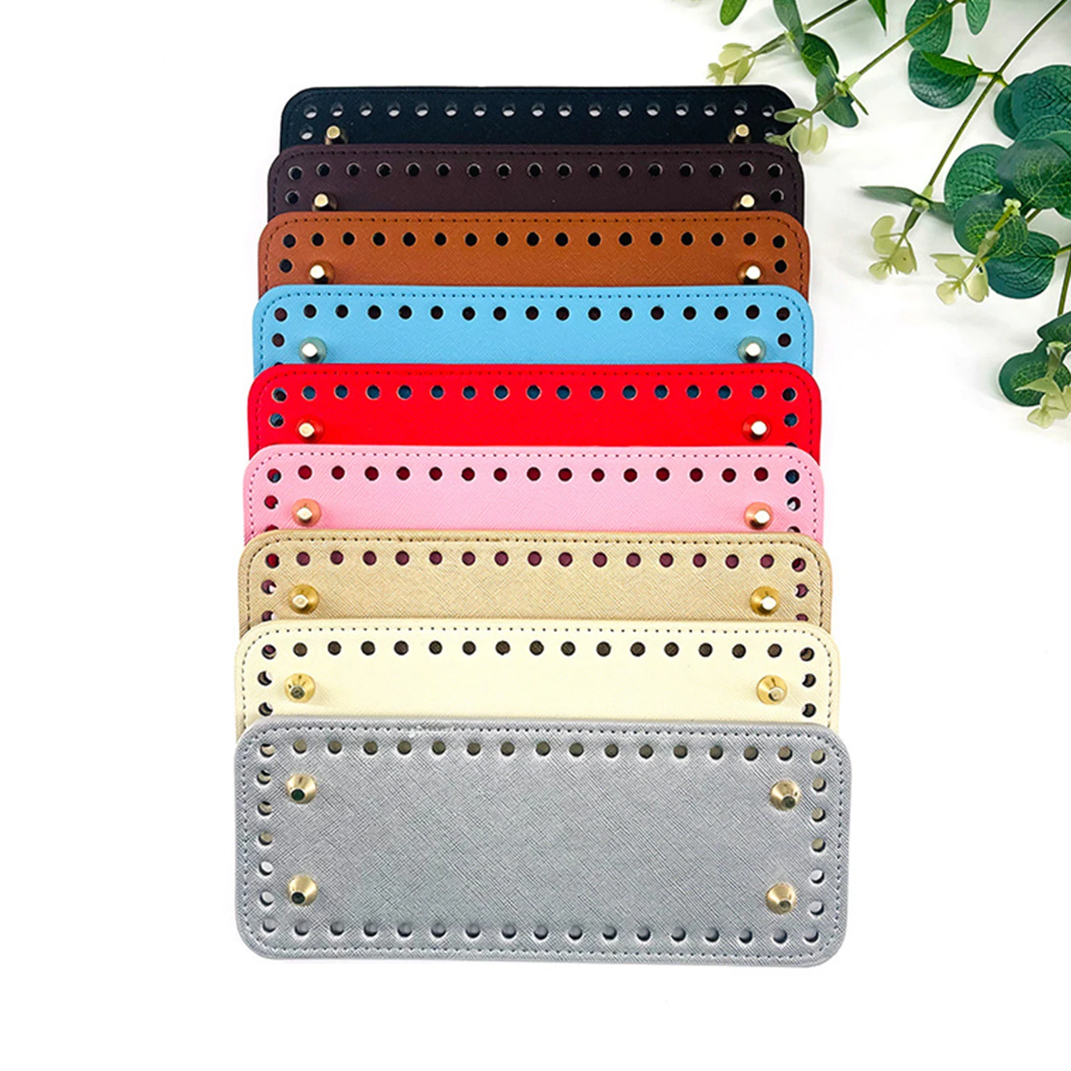 

20*8CM Oval Bottom for Knitted Bag Leather Bag Accessories Handmade Bottom with Holes DIY Crochet handcraft Bottom PU Bag Base