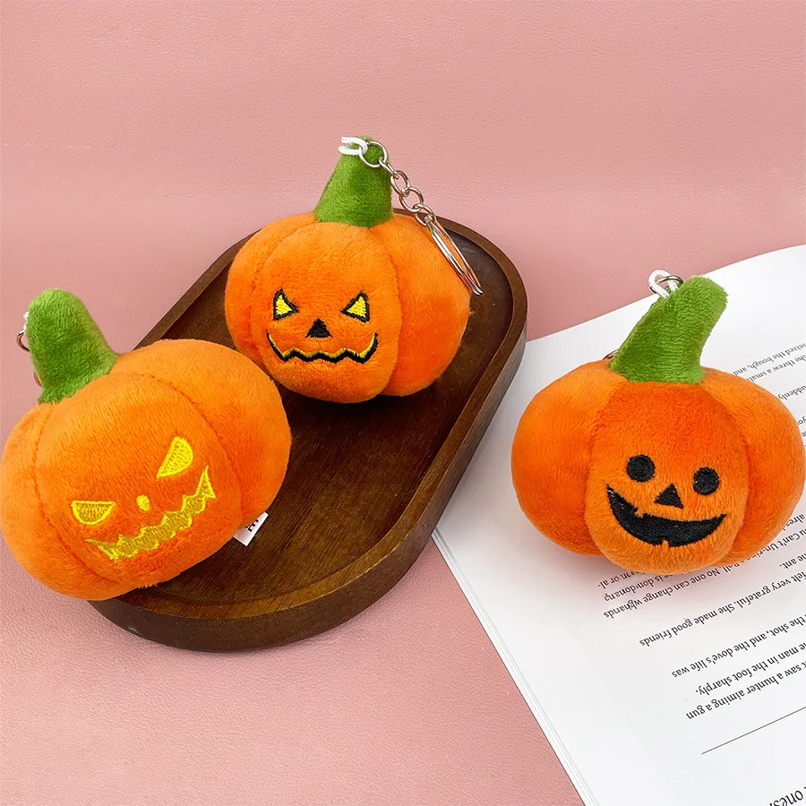 Portachiavi in peluche zucca di Halloween Simpatico peluche Fantasma Ciondolo Borsa Fascino Zaino Accessori per clip Regali per decorazioni per feste horror