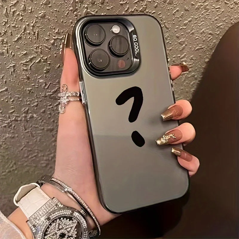 Question Mark Pattern Phone Case Suitable for iPhone 16 Pro Max 15 14 7 8 Plus 13 12 11 XS XR Shock-Absorbing Lightweight Cover