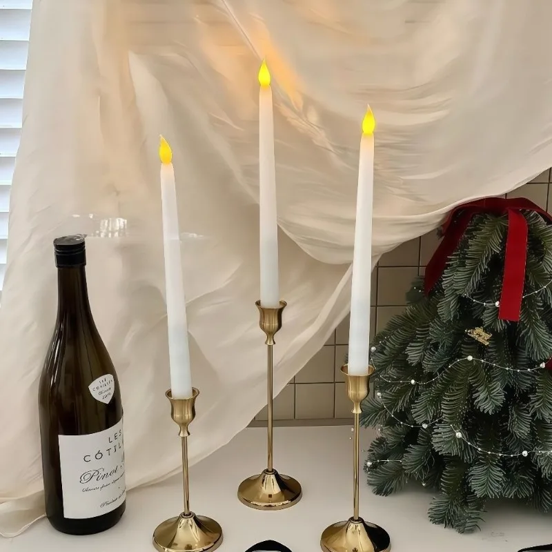 3pcs Single Head Candle Holder Wedding Restaurant Home Decor Romantic Atmosphere Shooting Ornament Craft Prop