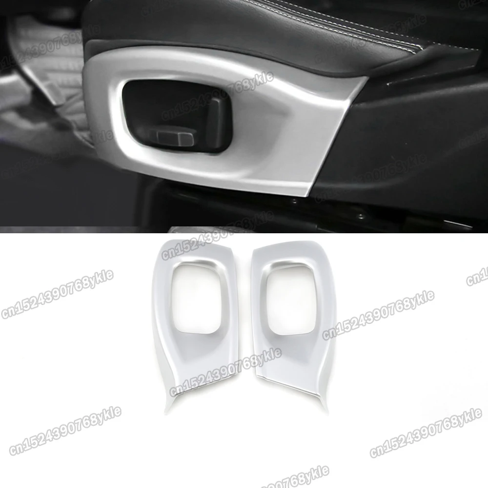 carbon fiber car seat adjust switch panel frame trims chrome for jaguar f pace xe xf 2016 2017 2018 2019 2020 e f-pace e-pace