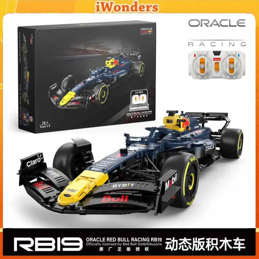 2509 sztuk R/C 1:8 Bull F1 RB19 cegły Super wyścigi F1 formuła klocki Model architektoniczny samochodu zabawki chłopiec prezent