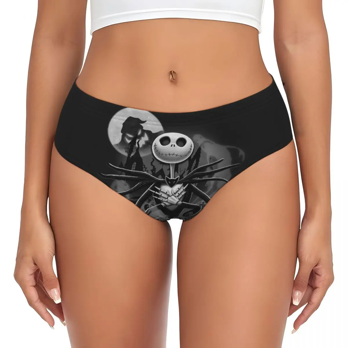 Custom Women's The Nightmare Before Christmas Brief Panties Female Soft Jack Night Horror Movie Underwear Underpants