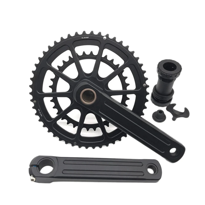 

Road Bike Crank Chainring Hollow Double Disc Folding Bike Cank 50-34T Sprocket Bike Crank Set