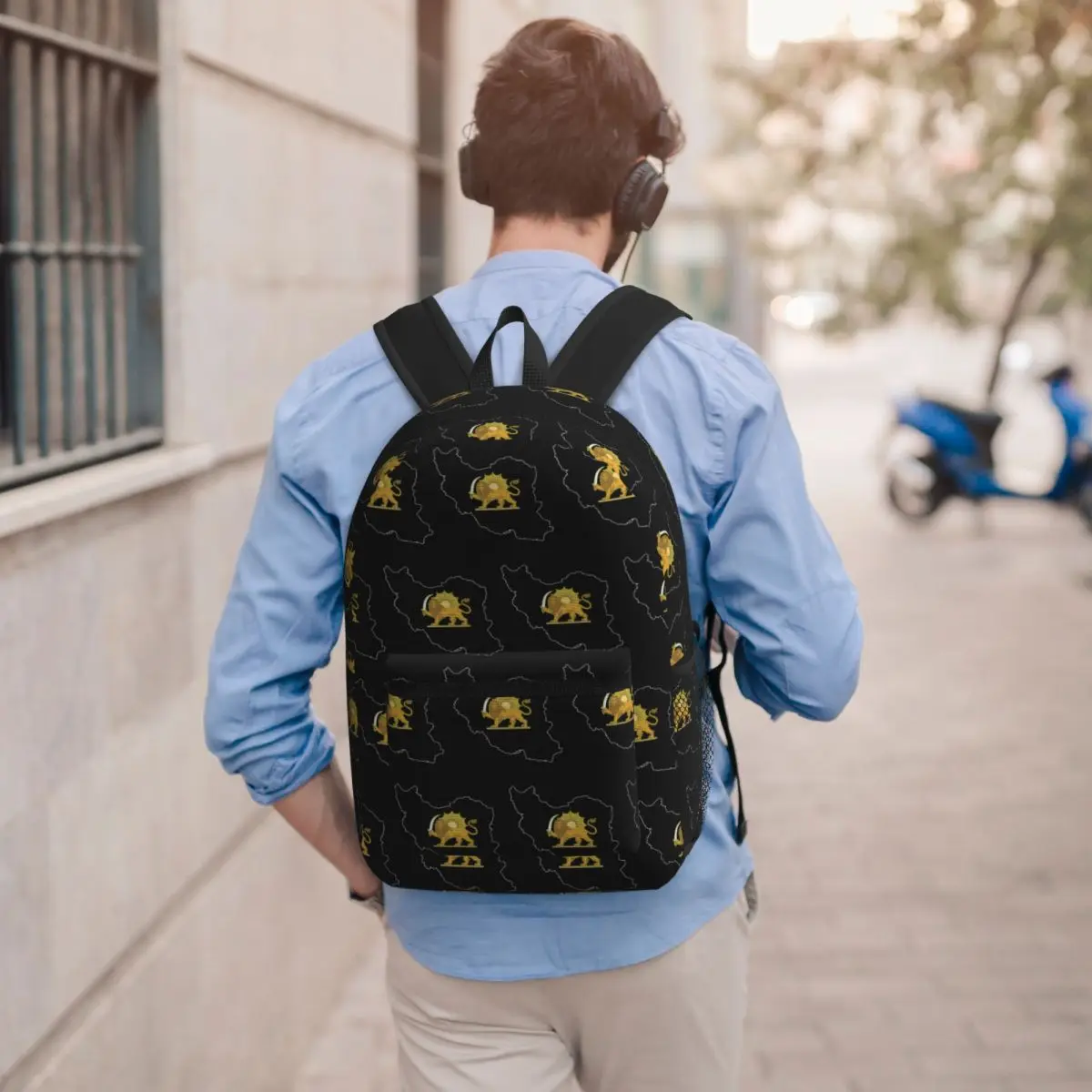 Iran Black Persian Lion Backpack Boys Girls BookBag Kids School Bag Computer Shoulder Bags for Men Women