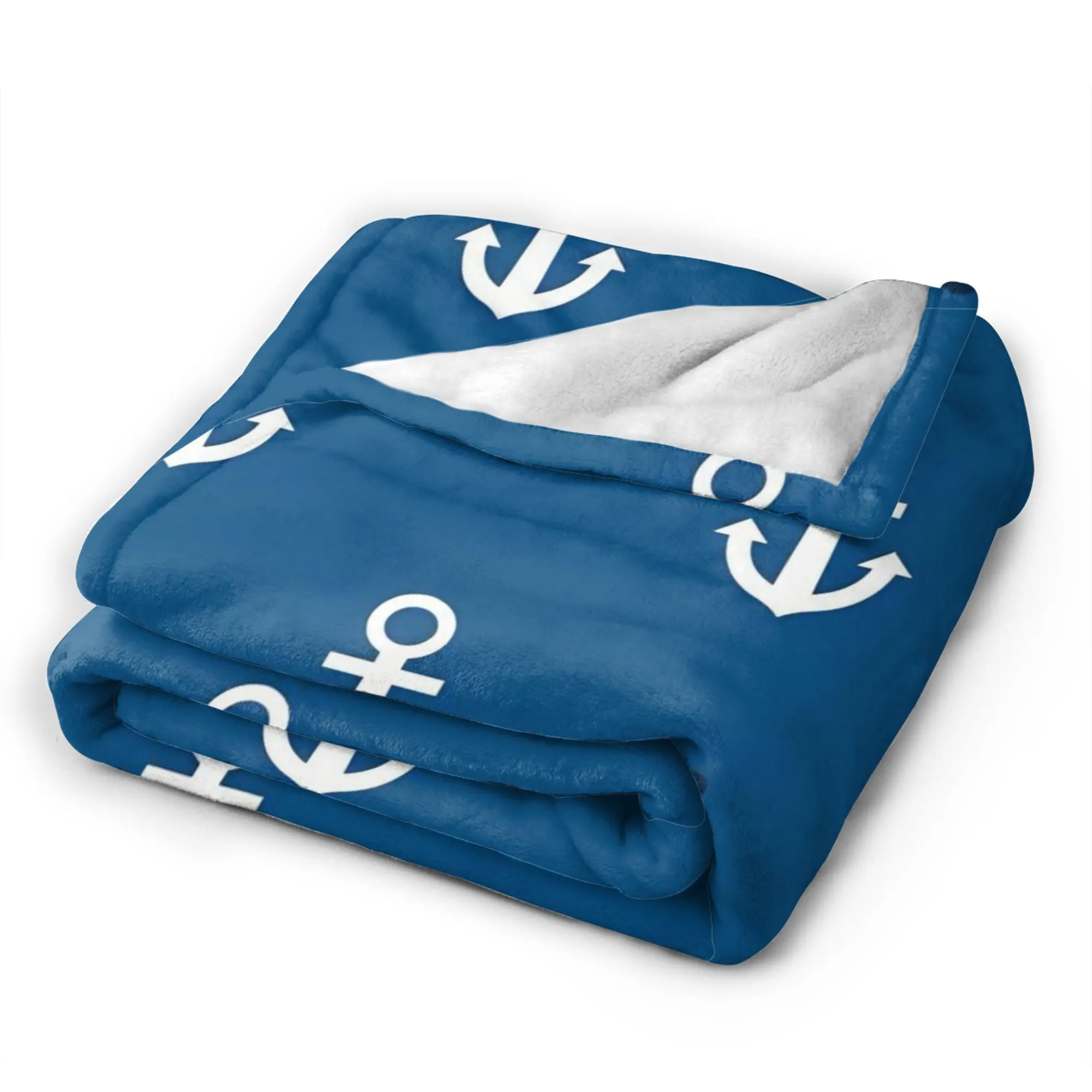 Warm Soft Blanket Students Camping Nautical Anchor Boat Bedding Throws  FlannelFor Living Room Street Trend Sofa Bed Cover