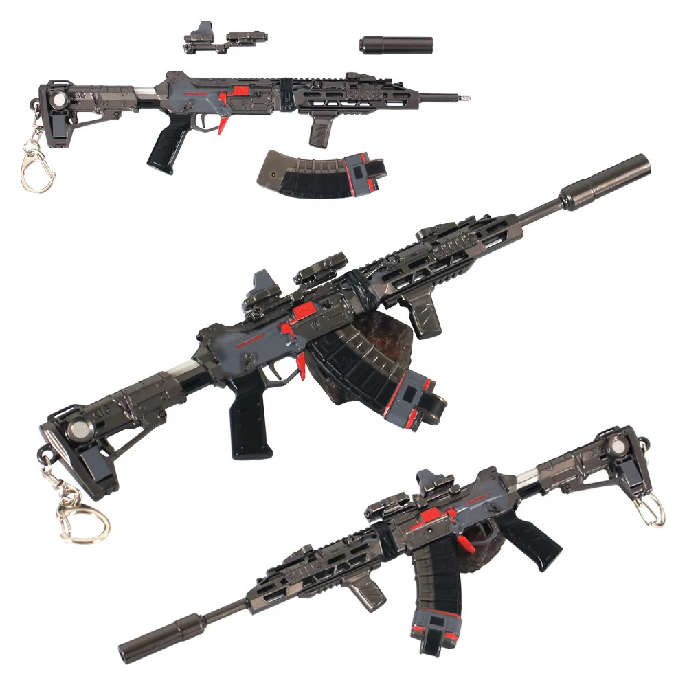 24cm 델타 포스 텅롱 돌격소총 금속 모형 장난감 총 분리 가능한 부품 무기 소품 데스크탑 수집품 장식 소년 선물
