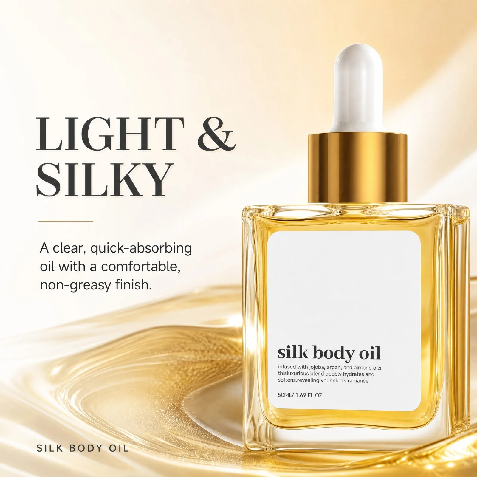 Firming Silk Body Oil Antiaging for Chest Thigh & Body Smooth Rejuvenation Massage Oil Moisturizing Skincare