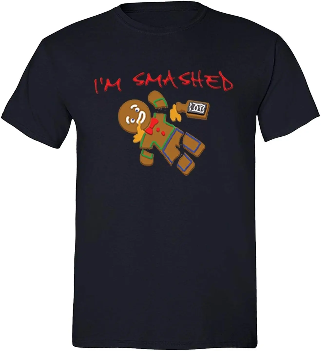 Men's Gingerbread I'm Smashed Ugly Christmas Crewneck Short Sleeve T-Shirt