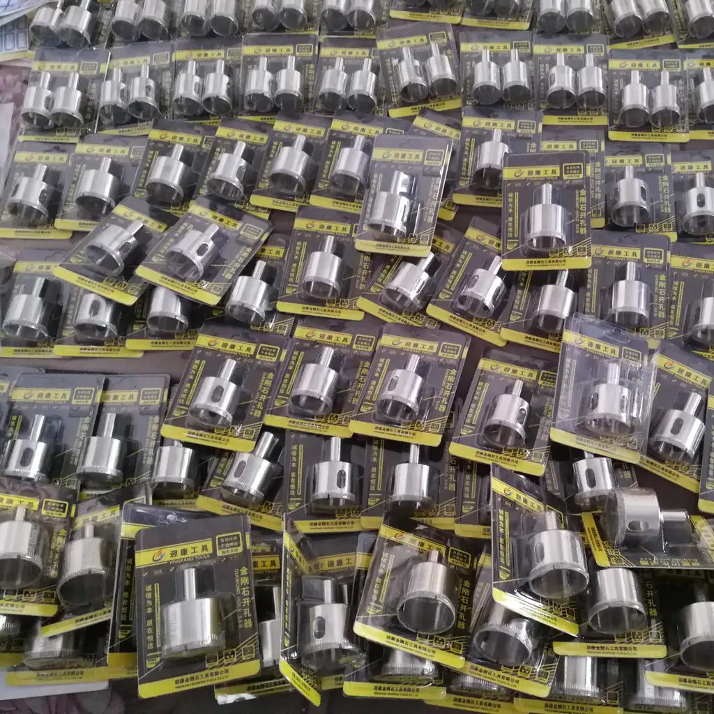 10Pcs Steel Diamond Tools Sets for Ceramics Tiles Grit Hole Silver