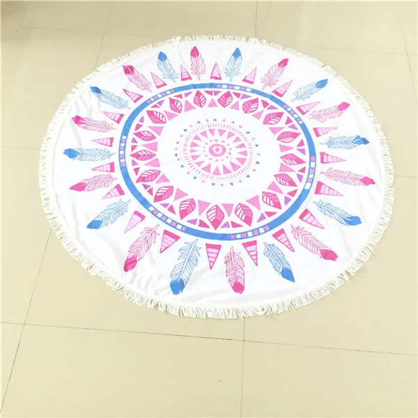 Microfine Round Beach Towel Mandala Women Summer Travel Towel Large Microfiber Beach Towel For Adults Boho Blanket