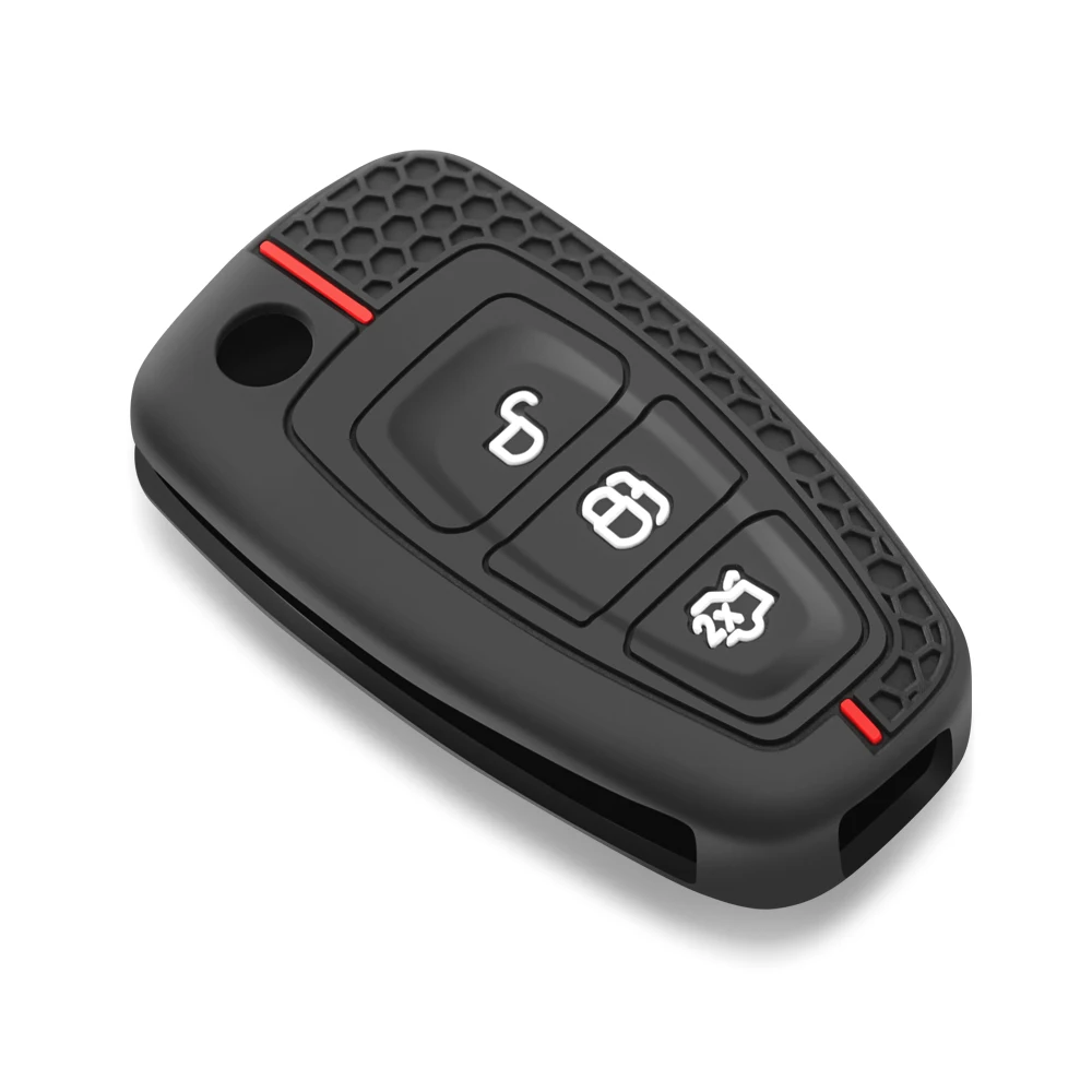 3 Button Silicone Car Remote Key Fob Cover Case For Ford Ranger C-Max S-Max Focus MK3 Galaxy Mondeo Transit Tourneo Custom