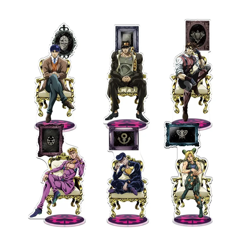 Anime JoJo Bizarre Adventure lindo Cosplay soporte acrílico modelo muñeca placa decoración de escritorio letrero de pie llavero Fans regalos de navidad