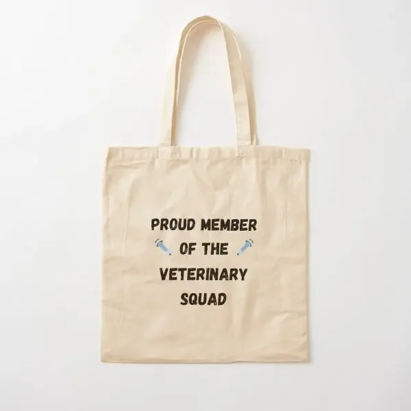 

Proud Member Of The Veterinary Squad Cot Canvas Bag Designer Handbag Fashion Women Travel Casual Tote Unisex Ladies Fabric