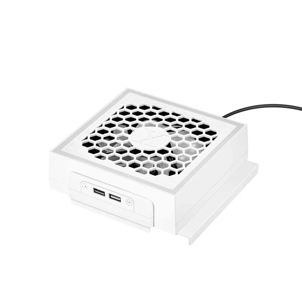 

LED Cooling Fan Atmosphere Light 3 Gears Adjustable 5V 2.4A Console Fan 7 Lighting Modes Gaming Accessories for Xbox Series S
