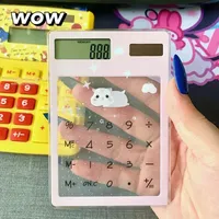 Touch Screen Mini Calculator Ultra Slim 8-Digit Display Scientific Calculators Mini Transparent Student Calculators