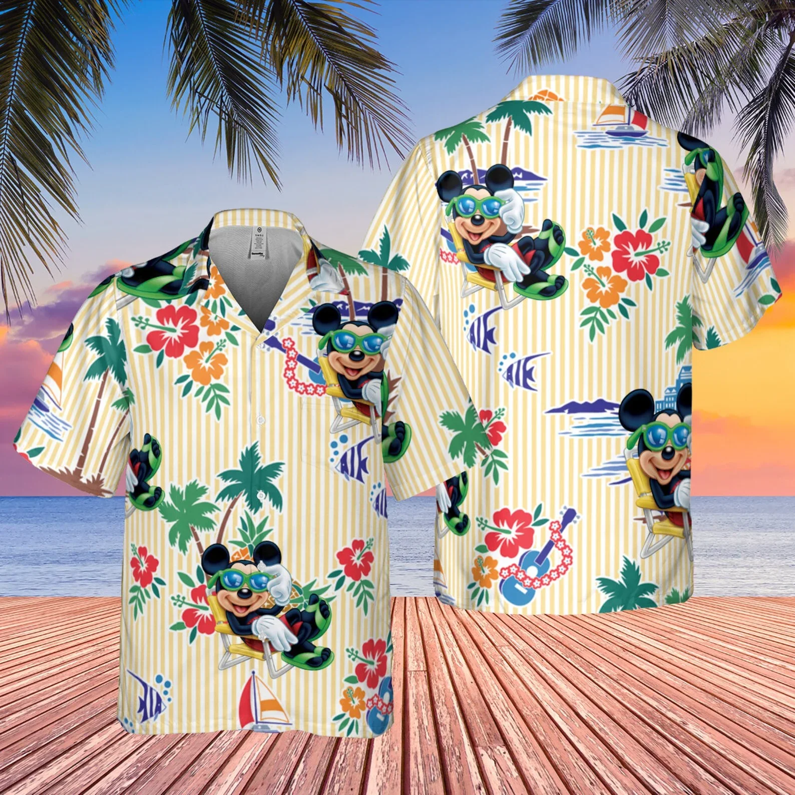 

Mickey and Minnie Mouse Hawaiian Shirts Mens Women Fashion Short Sleeve Shirts Disney Hawaiian Shirts Casual Beach Shirts