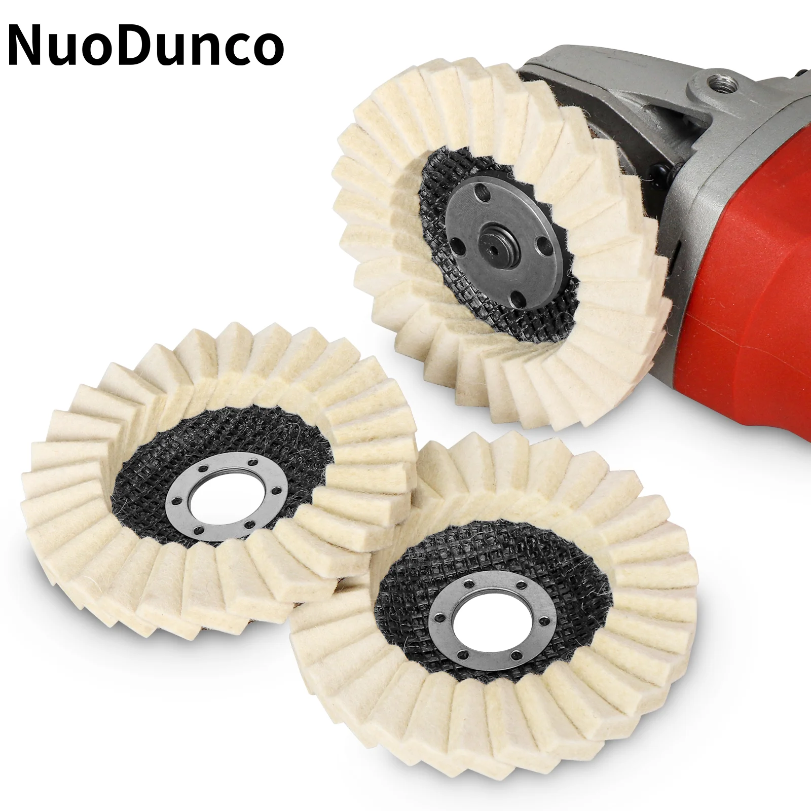 1/3개 울 폴리싱 휠 연마 패드 그라인더 액세서리 연마 디스크 4.5/5인치 플랩 휠 금속 목재 석재용